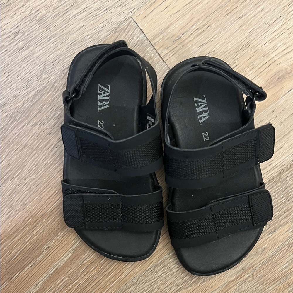 Zara Black Sandals with Velcro Straps